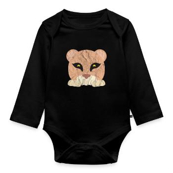 Animaux mignons - Body Bébé bio manches longues - noir - Devant
