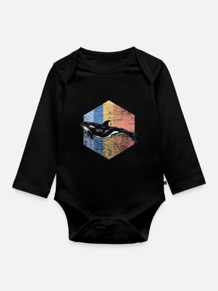 Orca - Baby Bio-Langarm-Body - Schwarz