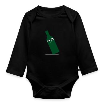 Nice objects - bottle - Organic Longsleeve Baby Bodysuit - black - Front
