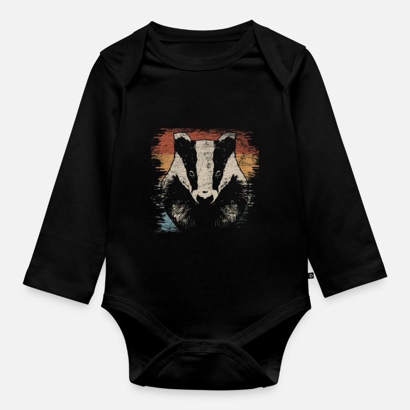 Dachs - Baby Bio-Langarm-Body - Schwarz
