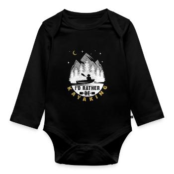 Je ferais plutôt du kayak - Body Bébé bio manches longues - noir - Devant