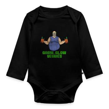 Vendeur de légumes - Body Bébé bio manches longues - noir - Devant