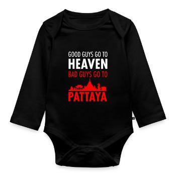 Pattaya Thailand böse Jungs gute Männer - Baby Bio-Langarm-Body - Schwarz - Vorne