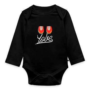Amour Courir - Body Bébé bio manches longues - noir - Devant