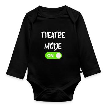 Theater Mode On Power On Turn On Gifts - Organic Longsleeve Baby Bodysuit - black - Front