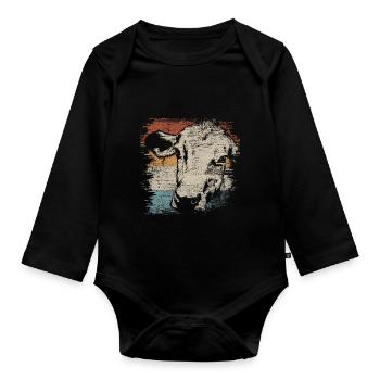 Kuh Landwirt Kühe Bauer Bauernhof Geschenk - Baby Bio-Langarm-Body - Schwarz - Vorne