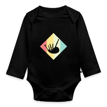 Dudelsack - Baby Bio-Langarm-Body - Schwarz - Vorne