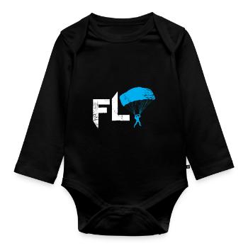 Fly Parachute Cadeau de Noël - Body Bébé bio manches longues - noir - Devant