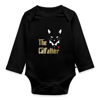 Cat Father The Catfather Cat Dad Dad Dad - Organic Longsleeve Baby Bodysuit - black - Front