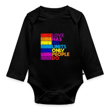 L'amour ne connaît pas de limites Pride Pride CSD - Body Bébé bio manches longues - noir - Devant