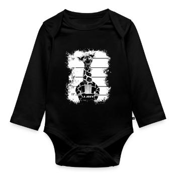 giraffe - Organic Longsleeve Baby Bodysuit - black - Front