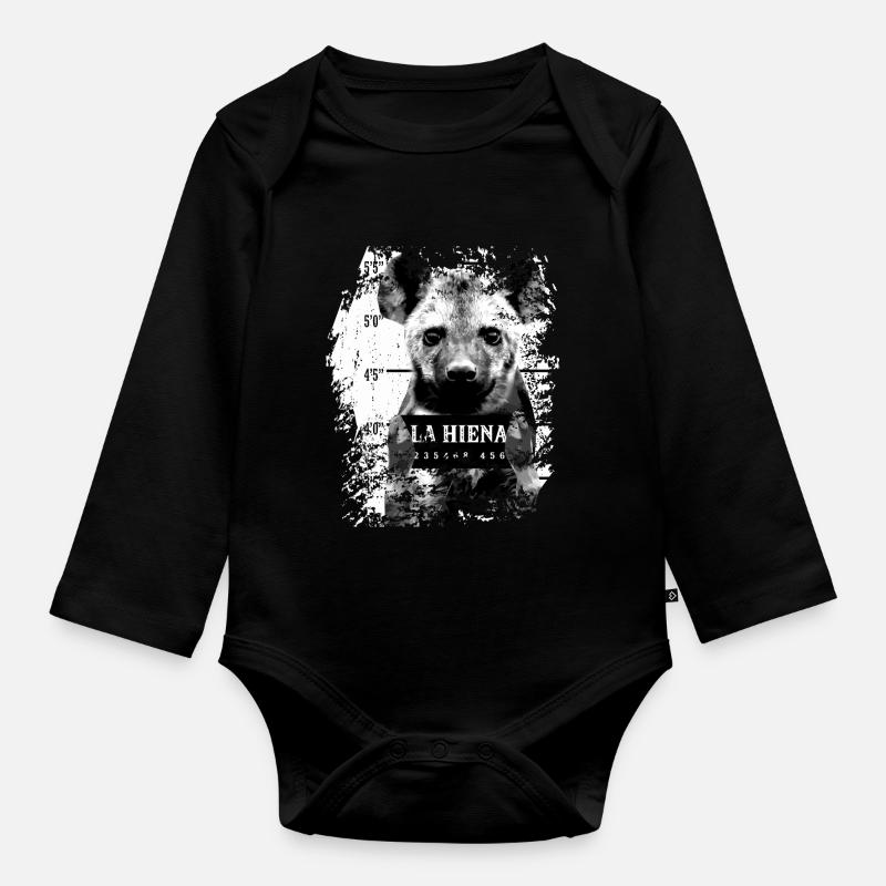 Hyäne - Baby Bio-Langarm-Body - Schwarz