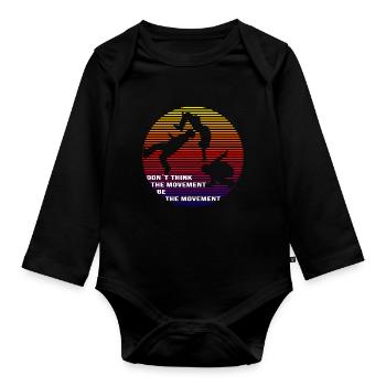 Parkour Backflip - Baby Bio-Langarm-Body - Schwarz - Vorne