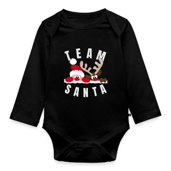 Team Santa - Weihnachten und Weihnachtsmann - Baby Bio-Langarm-Body - Schwarz - Vorne