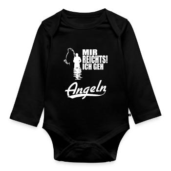 Mir reichts ich geh angeln - Baby Bio-Langarm-Body - Schwarz - Vorne
