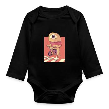 Cyclops Alien Tshirt Gift idea - Organic Longsleeve Baby Bodysuit - black - Front