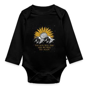 Sonnenblume - Baby Bio-Langarm-Body - Schwarz - Vorne