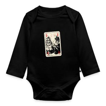 Queen Of Hearts - Alice in Wonderland - Through the Looking Glass - Organic Longsleeve Baby Bodysuit - black - Front