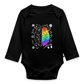 Science Biology Physics Brain Gift - Organic Longsleeve Baby Bodysuit - black - Front