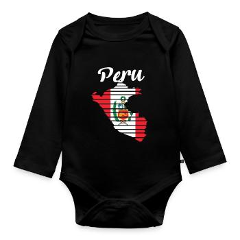 Peru - Baby Bio-Langarm-Body - Schwarz - Vorne