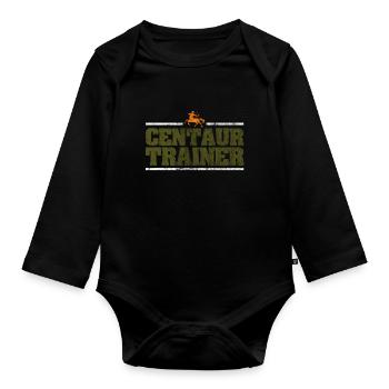 Centaur Centaurus griechische Mythologie Geschenk - Baby Bio-Langarm-Body - Schwarz - Vorne