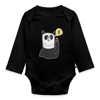 Kids T-Shirt Gift - Organic Longsleeve Baby Bodysuit - black - Front