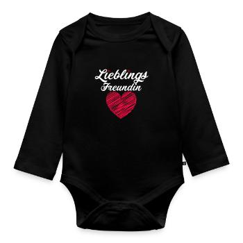 Petite amie préférée - Body Bébé bio manches longues - noir - Devant