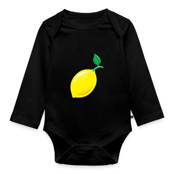 Cadeau citron citron vert aigre - Body Bébé bio manches longues - noir - Devant