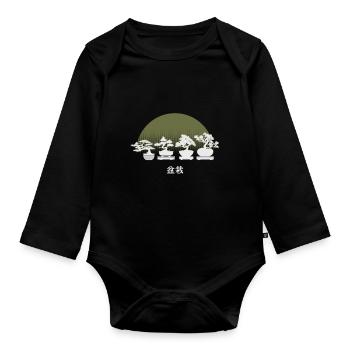Bonsai T-Shirt Gift - Organic Longsleeve Baby Bodysuit - black - Front
