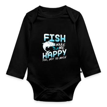 Fisch - Baby Bio-Langarm-Body - Schwarz - Vorne
