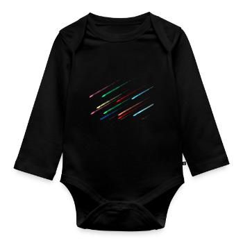 Beautiful colorful meteorite chill gift idea - Organic Longsleeve Baby Bodysuit - black - Front