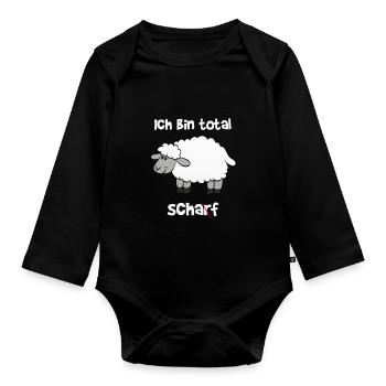 Je suis totalement forte / mouton - Body Bébé bio manches longues - noir - Devant