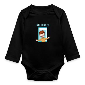 Youtuber und Influencer T-Shirt Geschenkidee - Baby Bio-Langarm-Body - Schwarz - Vorne