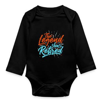 Légende de la retraite - Body Bébé bio manches longues - noir - Devant