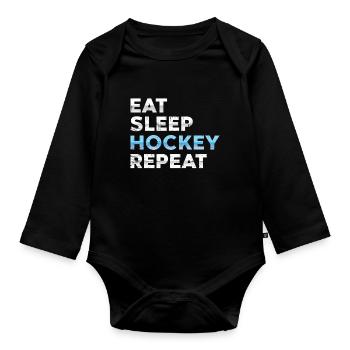 ice Hockey - Organic Longsleeve Baby Bodysuit - black - Front