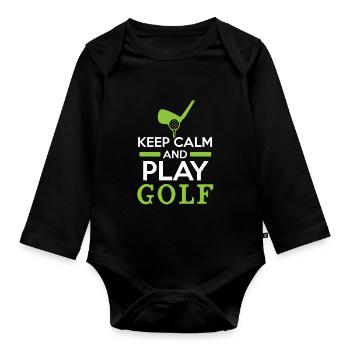 minigolf - Baby Bio-Langarm-Body - Schwarz - Vorne