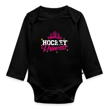 hockey - Body Bébé bio manches longues - noir - Devant