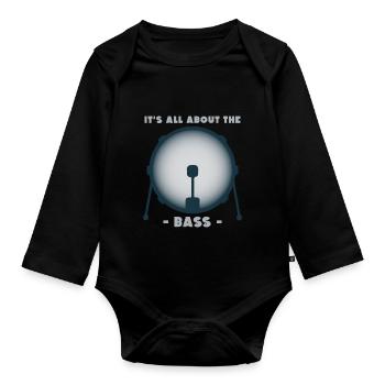 Tout tourne autour du cadeau pour basse - Body Bébé bio manches longues - noir - Devant