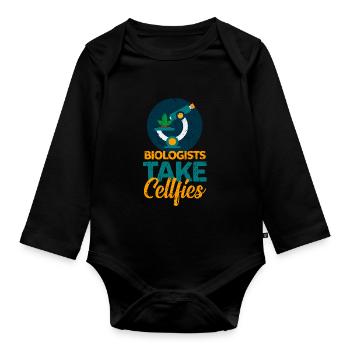 CellFies Biologe - Baby Bio-Langarm-Body - Schwarz - Vorne