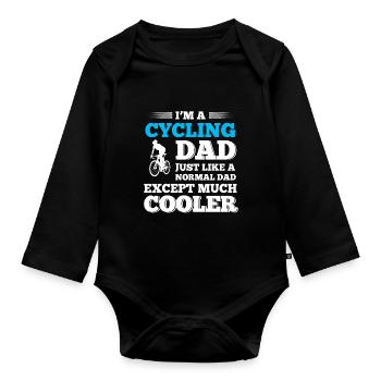 Cycling dad - Baby Bio-Langarm-Body - Schwarz - Vorne