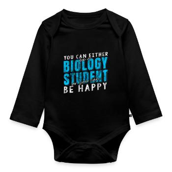 Biology Student - Baby Bio-Langarm-Body - Schwarz - Vorne