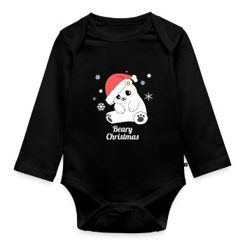 Ours polaire - Ours polaire - Chandail de Noël - Body Bébé bio manches longues - noir - Devant