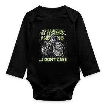 Ebike Pedlec bike - Organic Longsleeve Baby Bodysuit - black - Front