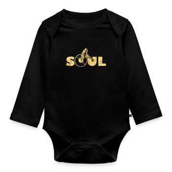 Soul Jazz Music Meghaphon - Body Bébé bio manches longues - noir - Devant