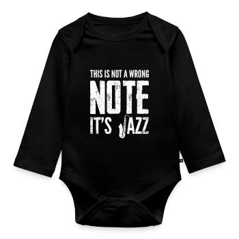 musique Jazz - Body Bébé bio manches longues - noir - Devant