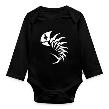 Pastafarian Jolly Pirate Fish Spaghetti Monster - Baby Bio-Langarm-Body - Schwarz - Vorne