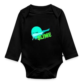 Slime - Organic Longsleeve Baby Bodysuit - black - Front