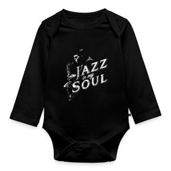 Soul Jazz Musik - Baby Bio-Langarm-Body - Schwarz - Vorne