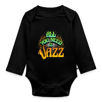 Musique jazz - Body Bébé bio manches longues - noir - Devant