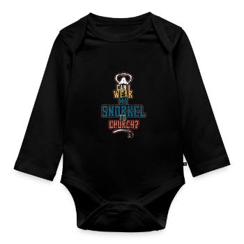 Diving church snorkeling - Organic Longsleeve Baby Bodysuit - black - Front